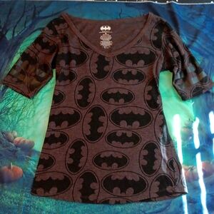 Feminine V neck half sleeve Batman Shirt